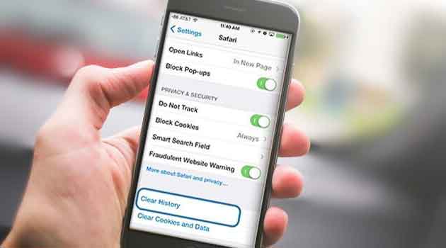 How to clear iPhone history
